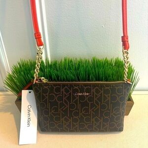 Calvin Klein | NWT | Hayden Saffiano Leather Chain Crossbody